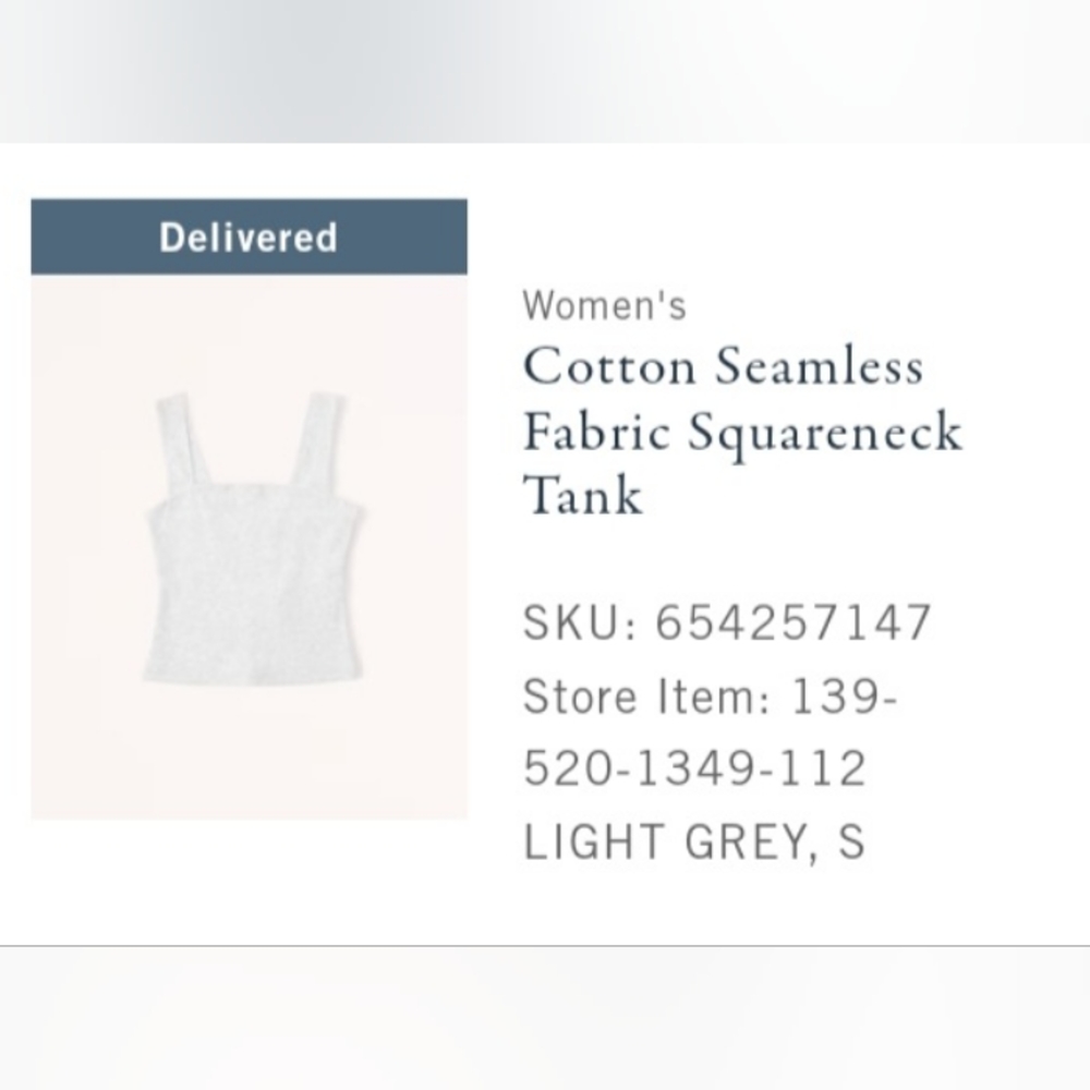 A&F Cotton Seamless Squarneck Tank in gray - Size: S